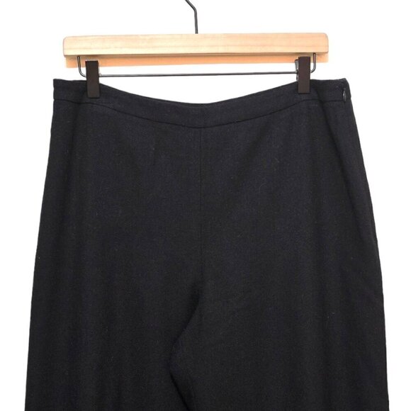 Bloomingdale's Vintage Black Wool Blend High Rise Wide Leg Dress Pants Sz 12 - Picture 2 of 7